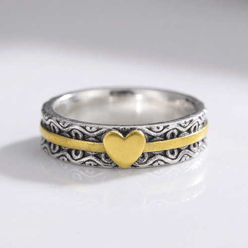Handmade Gold Heart Band Ring by Rose & Oliver - product image 1