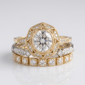 Gold Diamond Oval Filigree Ring by Rose & Oliver - product image 1