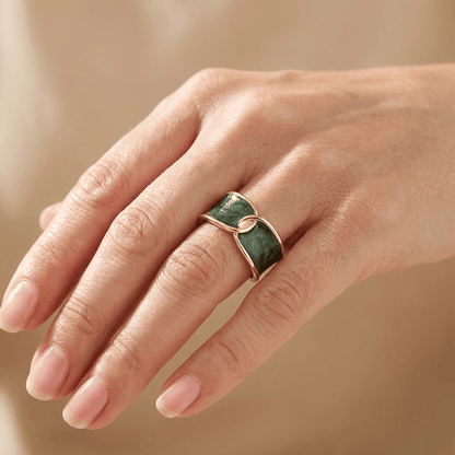 Jade Double Stone Ring - (Adjustable) by Rose & Oliver - product image 2