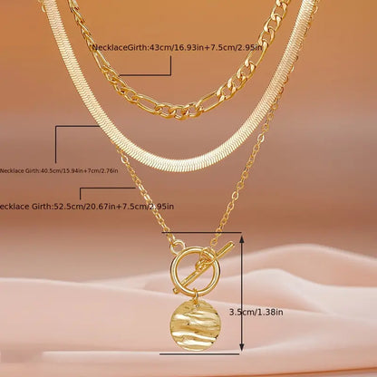 Savira Textured Coin Layered Necklace | Gold by Rose & Oliver - product image 7