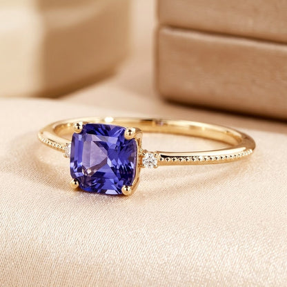 Gold Amethyst Solitaire Ring by Rose & Oliver - product image 1