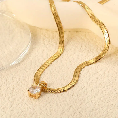 Elegant Rhinestone Pendant Necklace | Gold by Rose & Oliver - product image 3