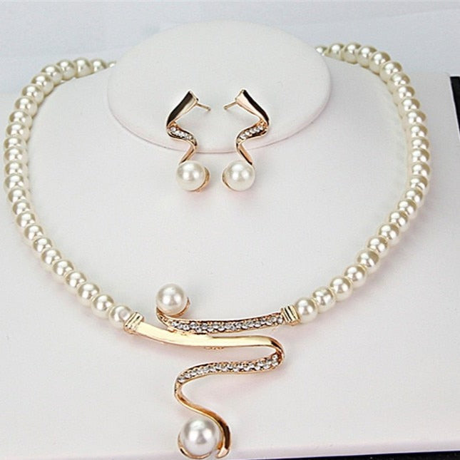 Natural Pearl Necklace + Earrings Set by Rose & Oliver - product image 2