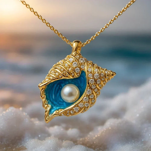 Radiant Pearl Seashell Necklace | Gold by Rose & Oliver - product image 1